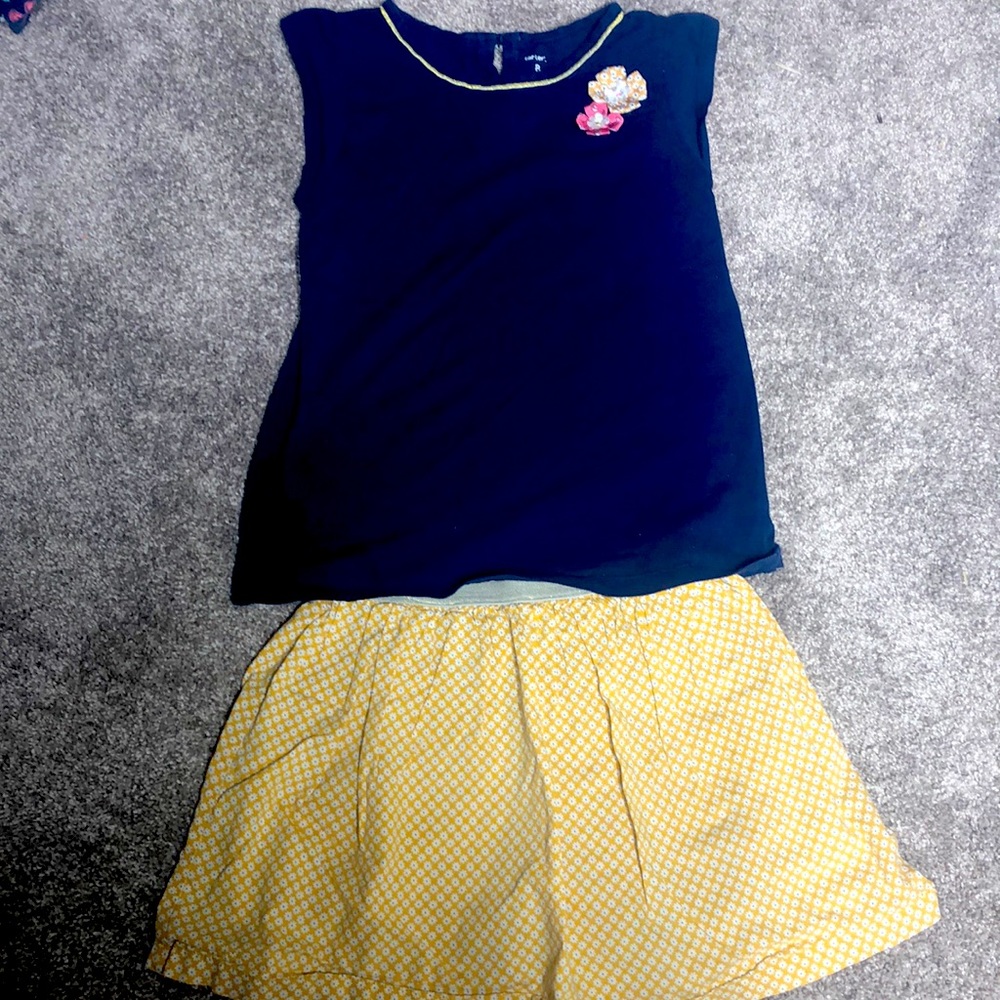 Carter’s size 8 skirt and top set
